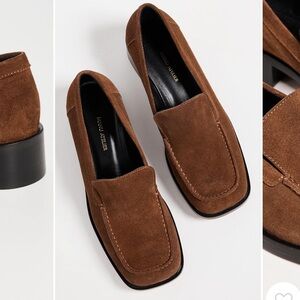 Manu Atelier Merve Loafers in Chocolate Suede. Size 37